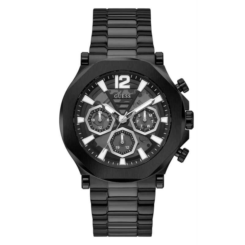 GUESS Edge Chronograph Black Dial Steel Strap Men's Watch GW0539G3