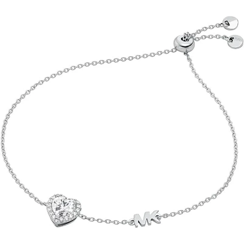 Michael Kors Sterling Silver Heart Slider Women's Bracelet MKC1518AN040