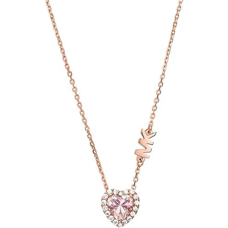 Michael Kors 14K Rose Gold-Plated Sterling Silver Heart-Cut Pendant Women's Necklace MKC1520A2791
