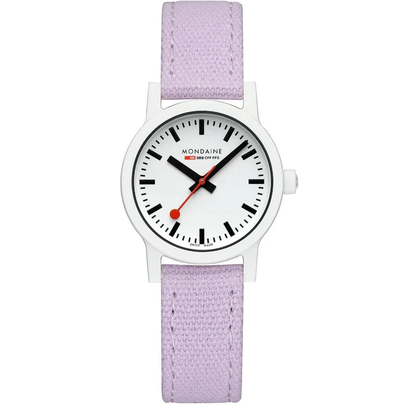 Mondaine Essence Quartz White Dial Textile Strap Women's Watch MS1.32110.LQ1