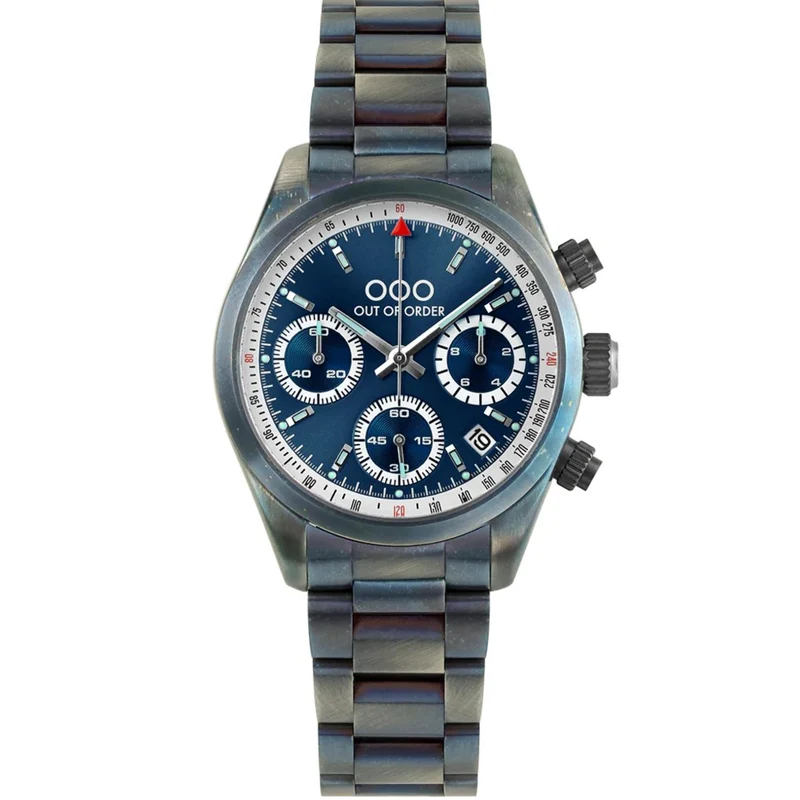 Out of Order Sporty Cronografo Quartz Blue Dial Steel Strap Watch OOO.001-23.BL.AC