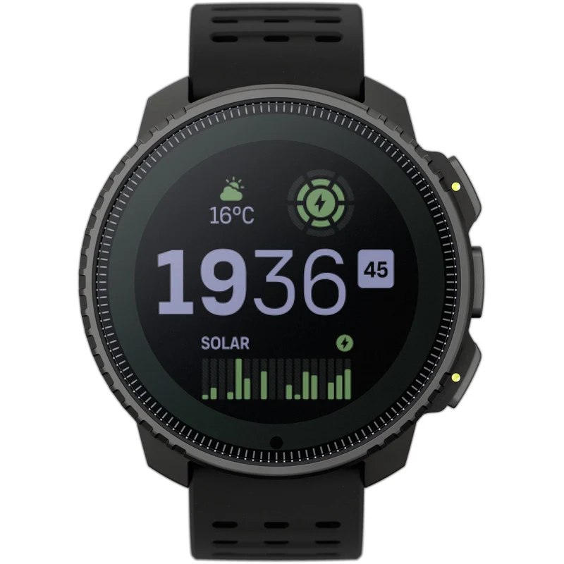 Suunto Vertical Solar All Black Digital Silicone Smart Watch SS050978000