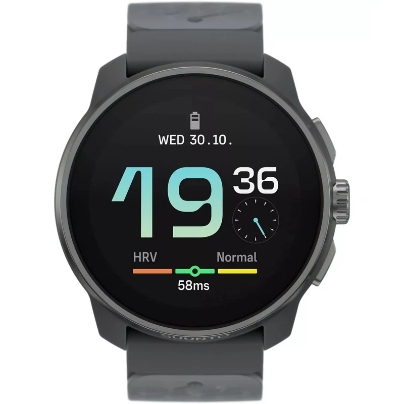 Suunto Race S Titanium Graphite AMOLED Digital Silicone Strap Smart Fitness Watch SS051104000