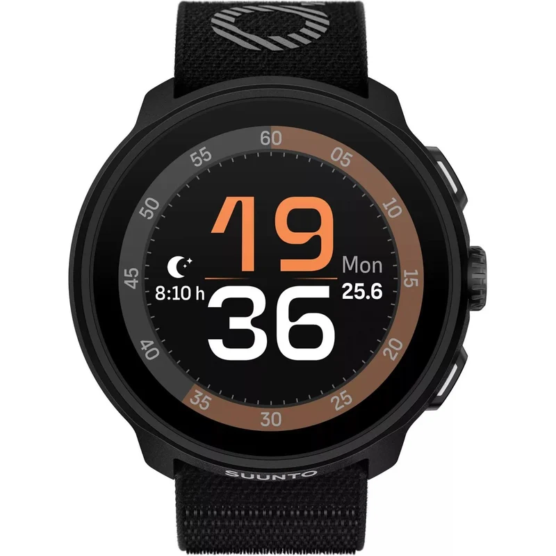 Suunto Run All Black 46mm AMOLED Digital Nylon Watch SS051109000