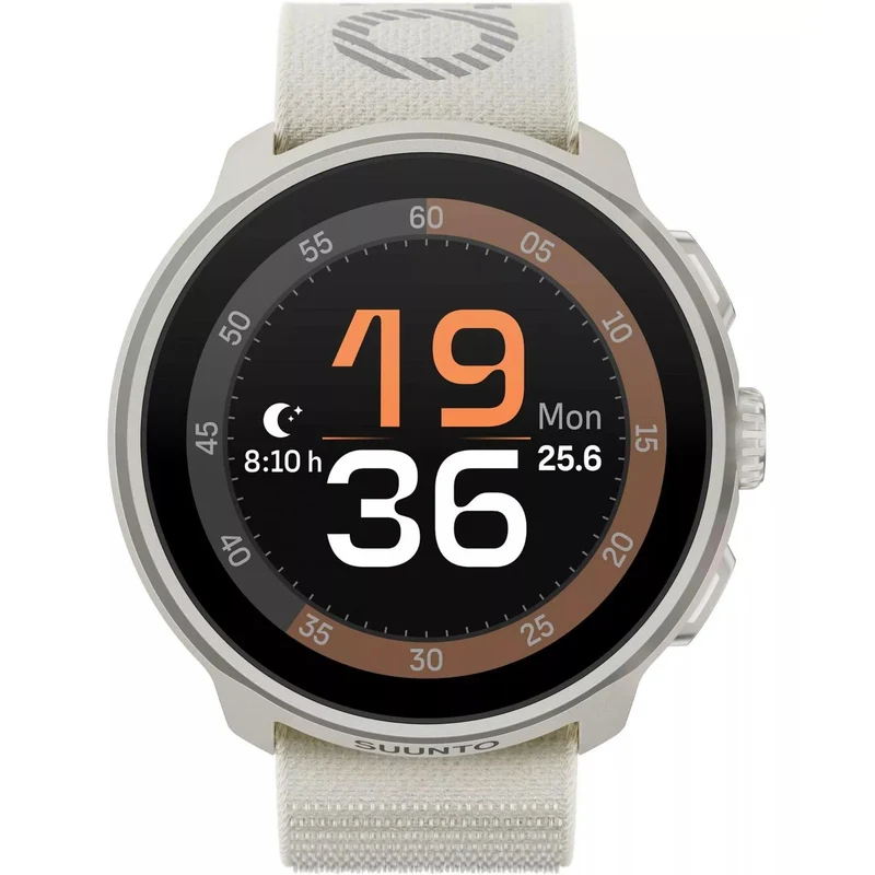 Suunto Run Frost Gray AMOLED Digital Textile Strap Smart Fitness Watch SS051110000