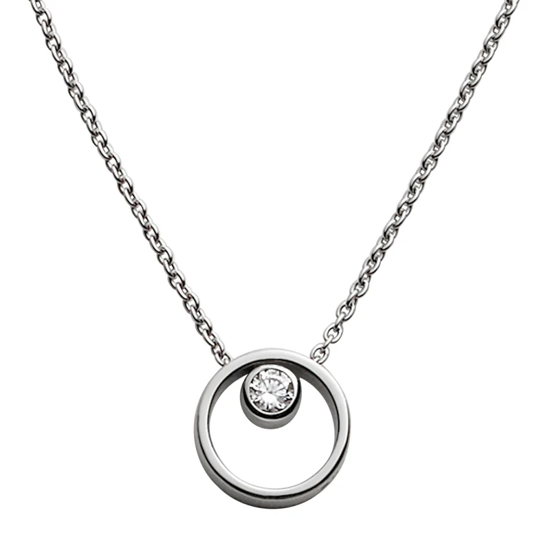 Skagen Linje Modern Silver-Tone Circle Women's Necklace SKJ0833040