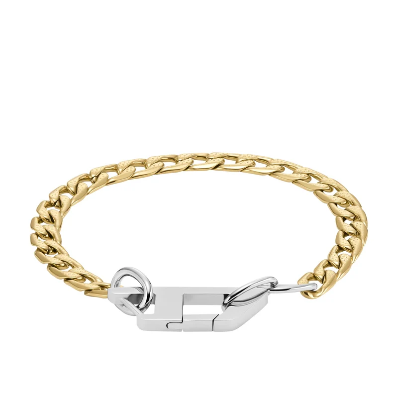 Diesel Two-Tone Gold and Steel Chain Bracelet DX1437931