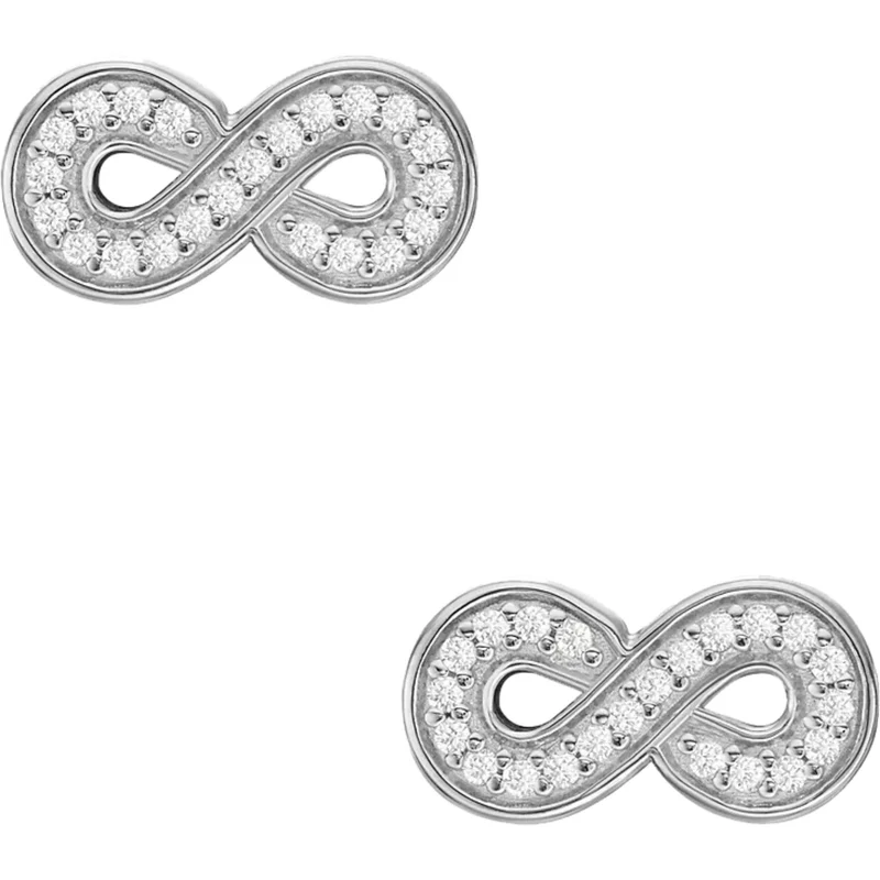 Fossil Infinity Sterling Silver Stud Women's Earrings JFS00634040