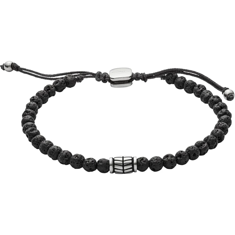 Fossil Black Semi-Precious Men's Bracelet JF02887040