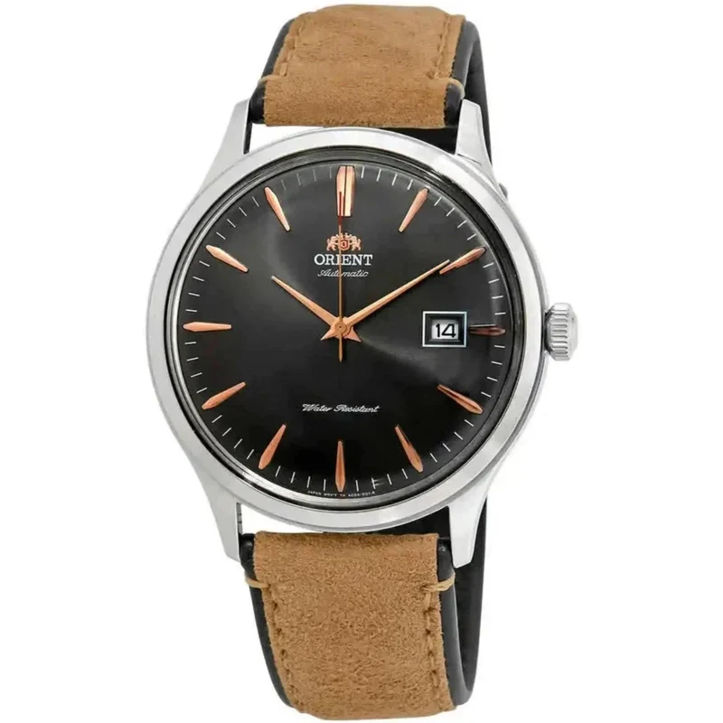 Orient Bambino 42mm Classic Vintage Grey Dial Leather Mens Automatic Watch TAC08003A0