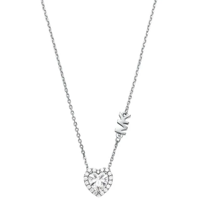 Michael Kors Sterling Silver Heart Pendant Women's Necklace MKC1520AN040