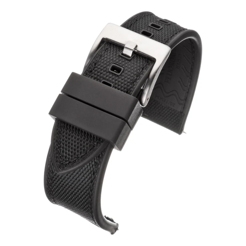 LBS Black Premium Sailcloth Hybrid Watch Strap WS203/22
