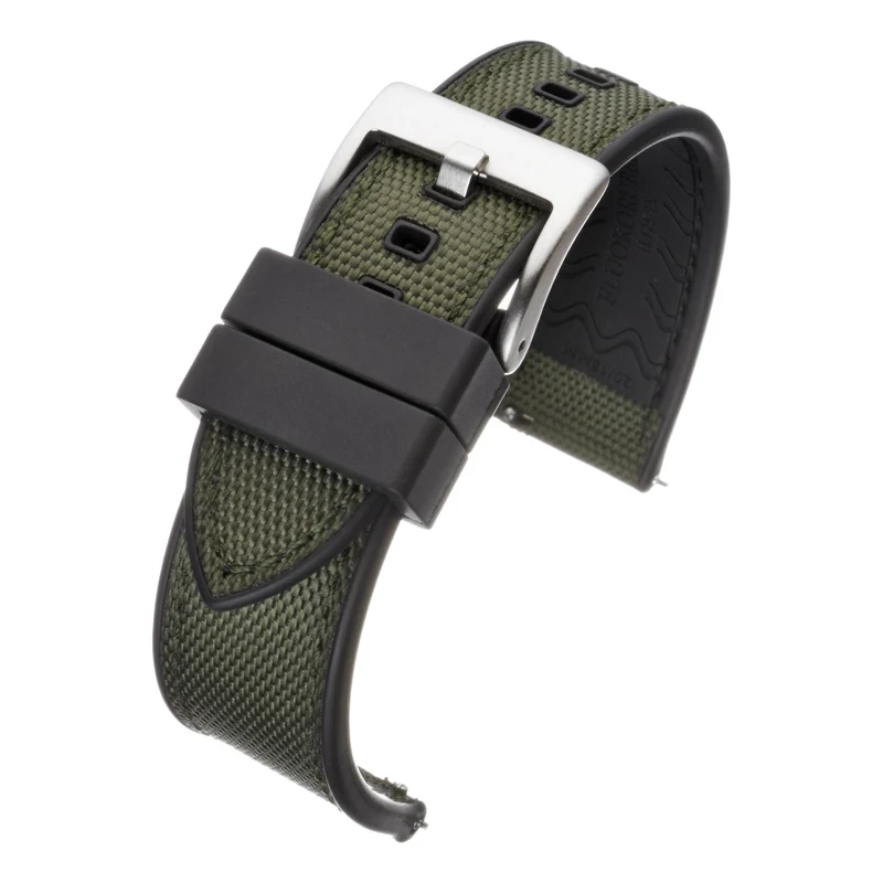 LBS Light Green/Black Premium Sailcloth Hybrid Men's Watch Strap WS202/20