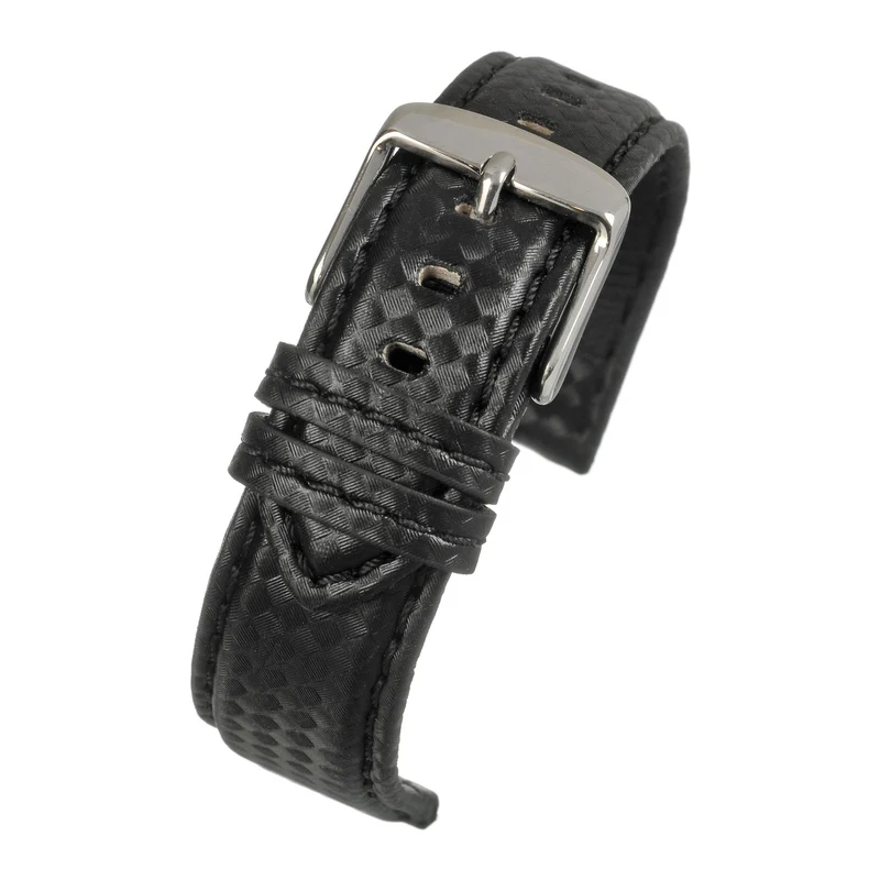 LBS Black Carbon with Black Stitch Watch Strap WH640/20