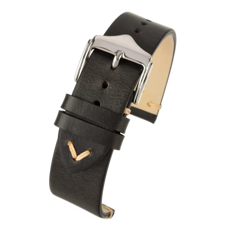 LBS Black Vintage Watch Strap WV100/20