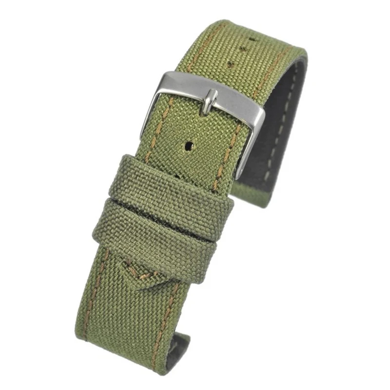 LBS Green Fabric Stitched Edge Watch Strap WH666/18