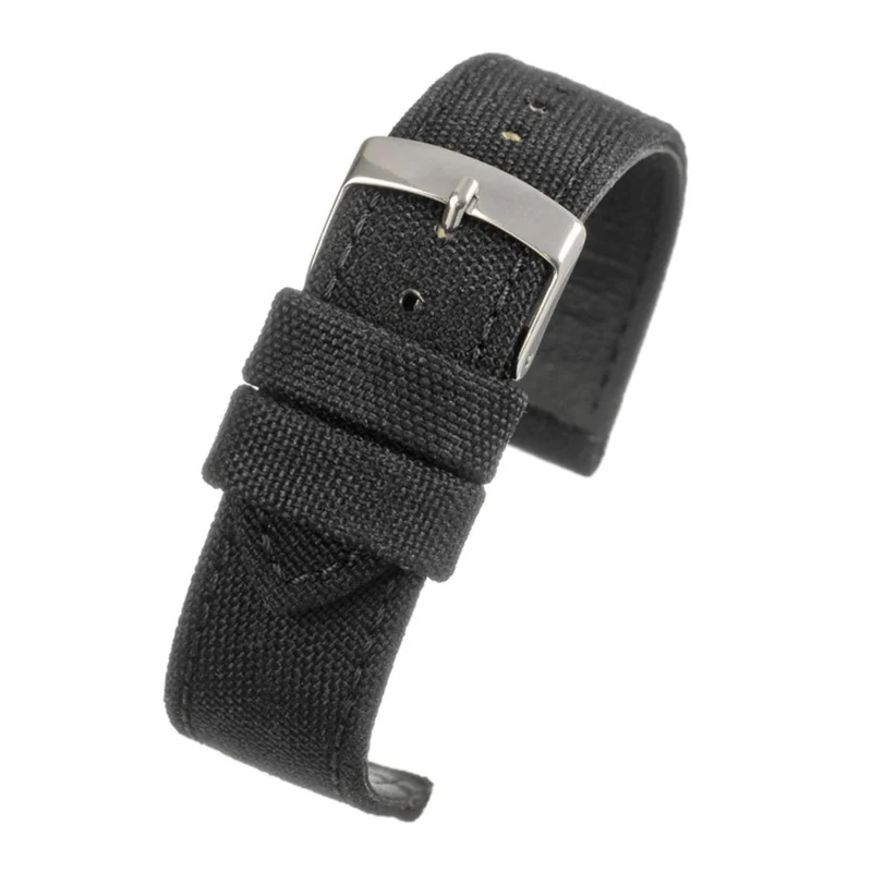LBS Black Fabric Stitched Edge Watch Strap WH660/20