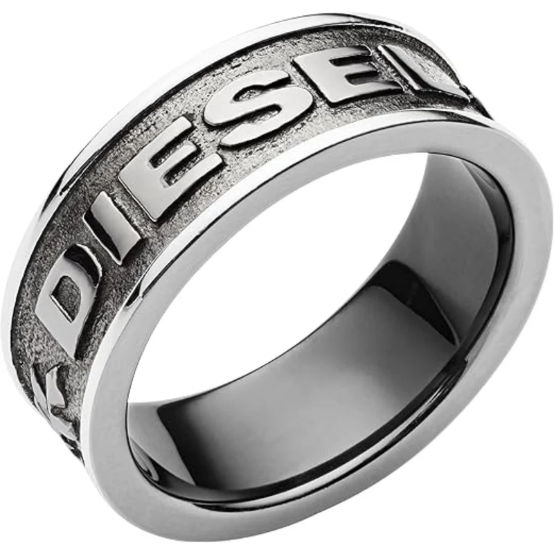 Diesel Steel Gunmetal Ring for Men DX1108060-10