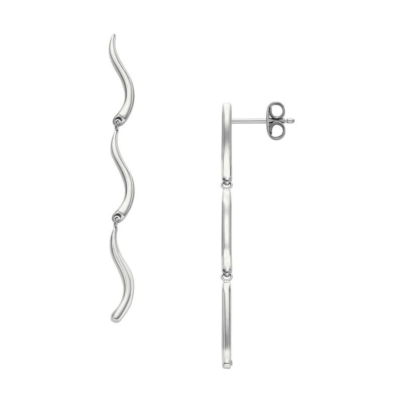 Skagen Kariana Waves Stainless Steel Long Drop Women's Earrings SKJ1792040