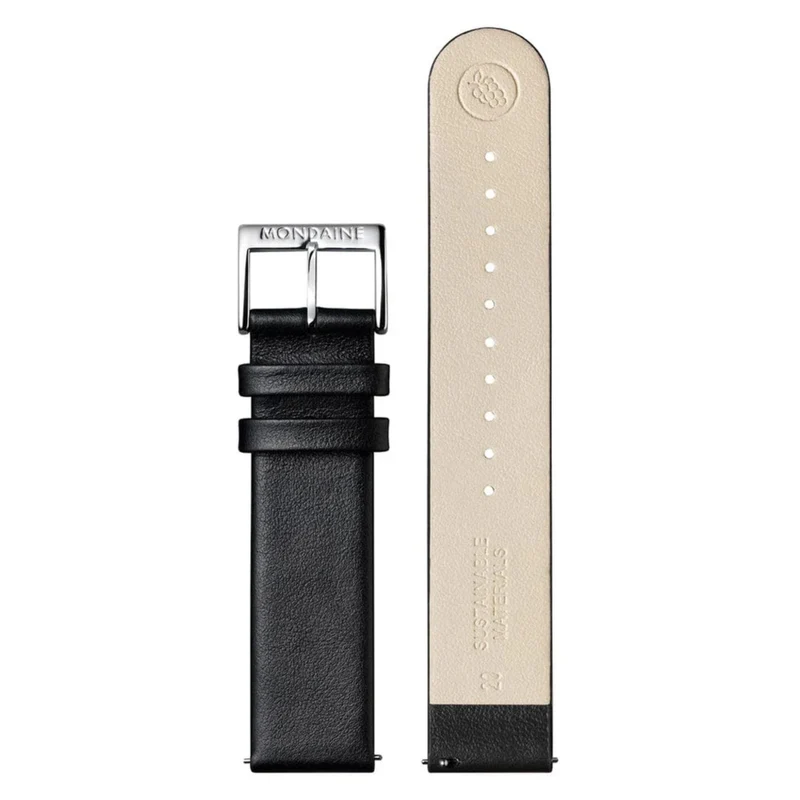 Mondaine Black Vegan Leather Watch Strap FG16220.20Q