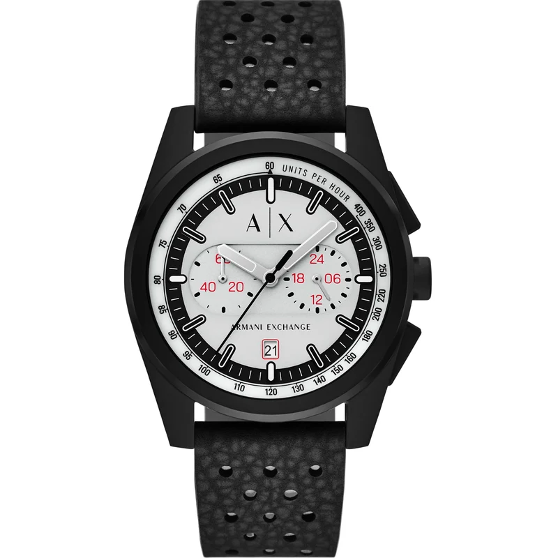 Armani Exchange Parker 42mm Chronograph Gray Dial Rubber Mens Quartz Watch AX2865