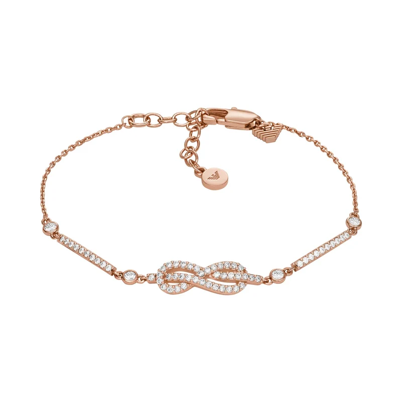 Emporio Armani Rose Gold-Tone Brass Station Women's Bracelet EGS3109221
