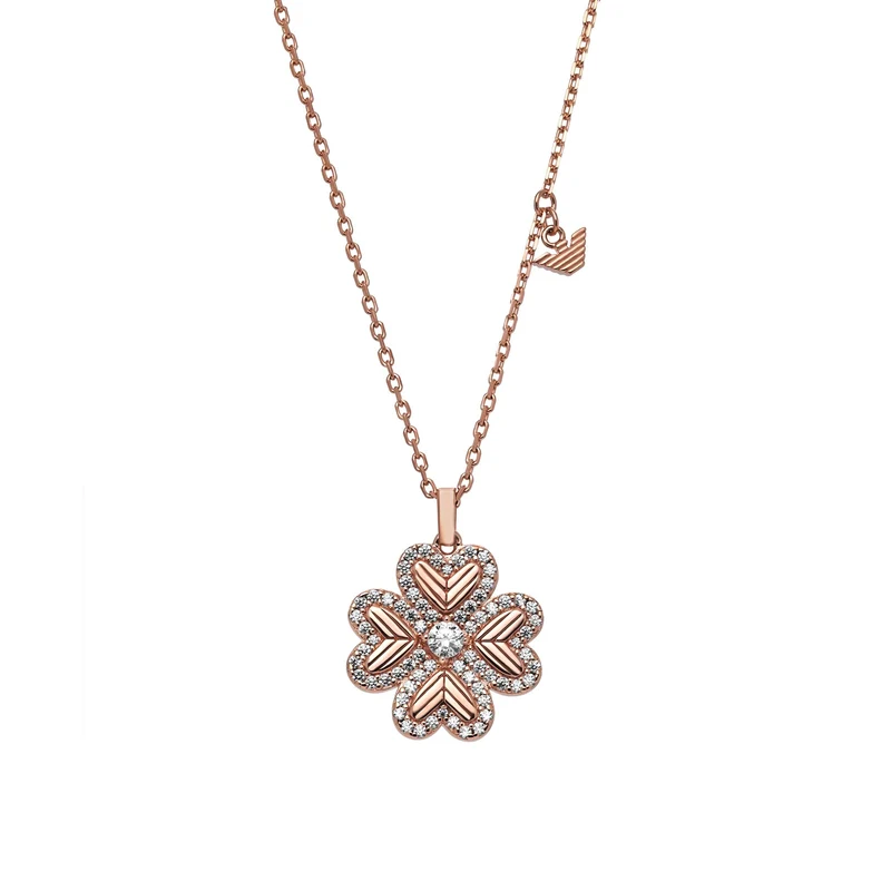 Emporio Armani Rose Gold-Tone Sterling Silver Pendant Women's Necklace EG3609221