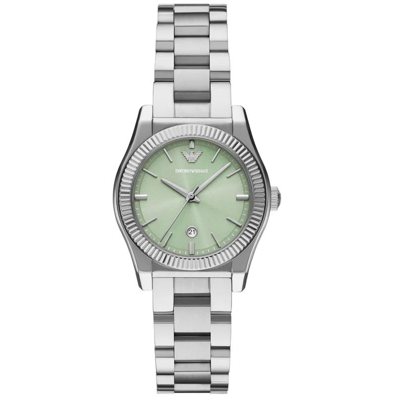 Emporio Armani Federica 32mm Green Dial Steel Ladies Quartz Watch AR11656