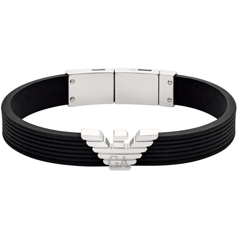 Emporio Armani Black Silicone ID Men's Bracelet EGS3168040