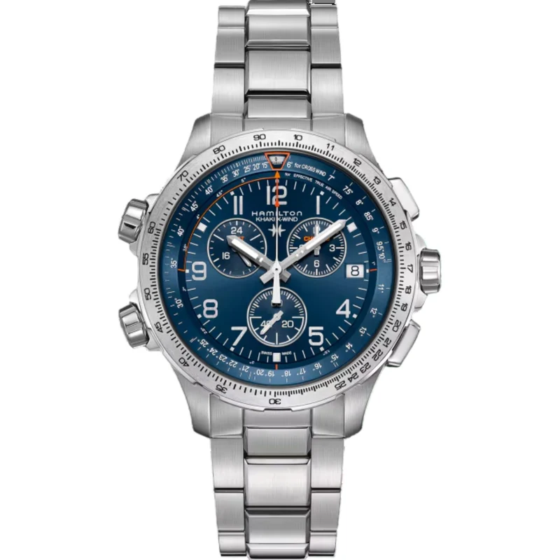 Hamilton Khaki Aviation 46mm Chronograph Blue Dial Steel Mens Quartz Watch H77922141
