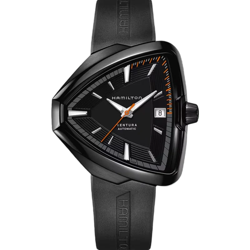 Hamilton Ventura 42mm Elvis80 Black Dial Rubber Mens Automatic Watch H24585331