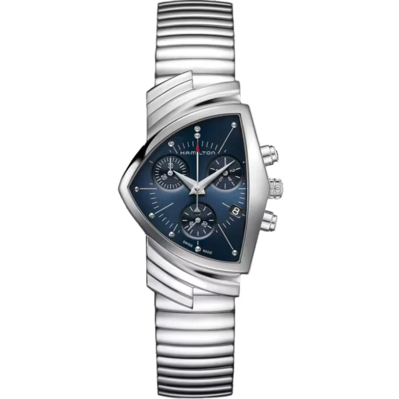 Hamilton Ventura 32mm Chronograph Blue Dial Steel Ladies Quartz Watch H24432141