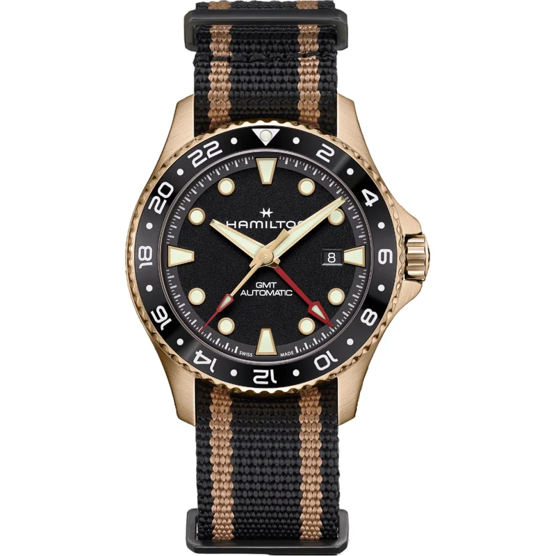 Hamilton Khaki Navy 43mm Black Dial NATO Mens Automatic Watch H82565930