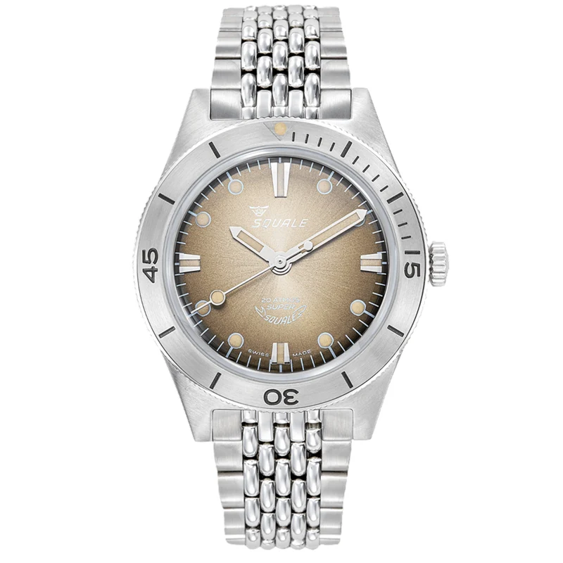 Squale Super-Squale Sunray Automatic Brown Dial Steel Strap Men's Watch SUPERSSBW.AC