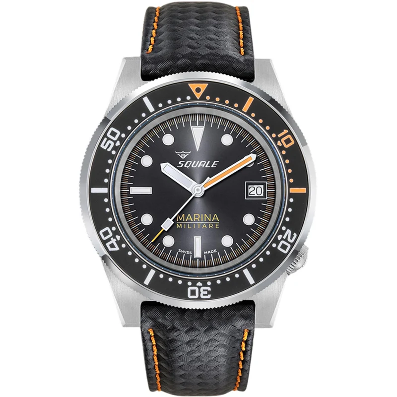 Squale 1521 Marina Militare Automatic Black Dial Microfiber Strap Men's Watch 1521MARINA.MIBK