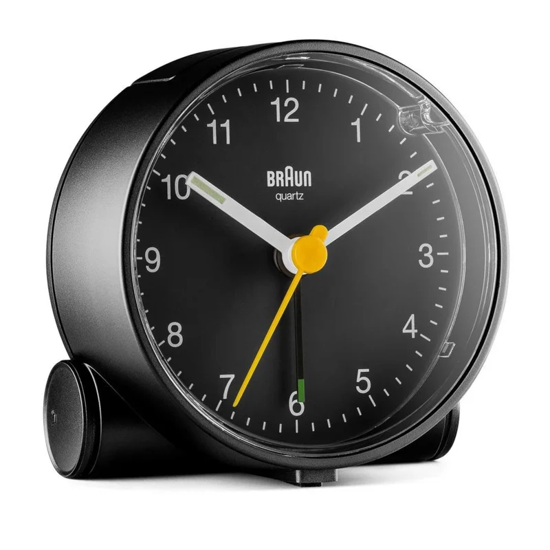 Braun Classic Quartz Black Dial Alarm Clock BC01B