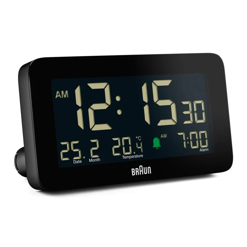 Braun Black Digital Alarm Clock BC10B