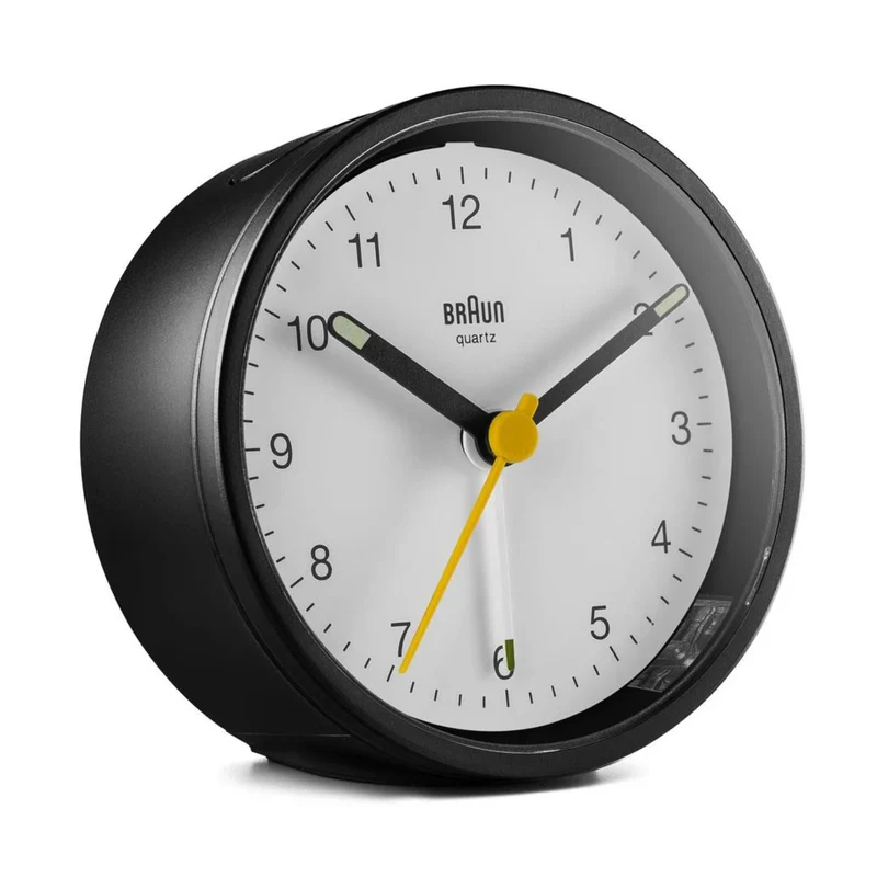Braun Classic Quartz White Dial Alarm Clock BC12BW