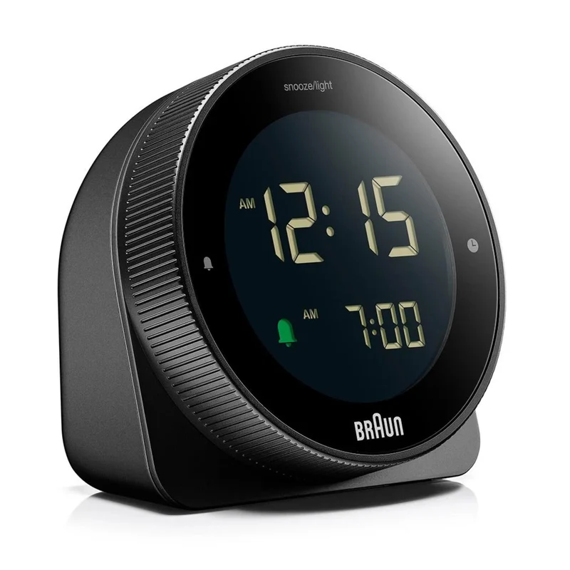 Braun Black Touch Display Digital Alarm Clock BC24B