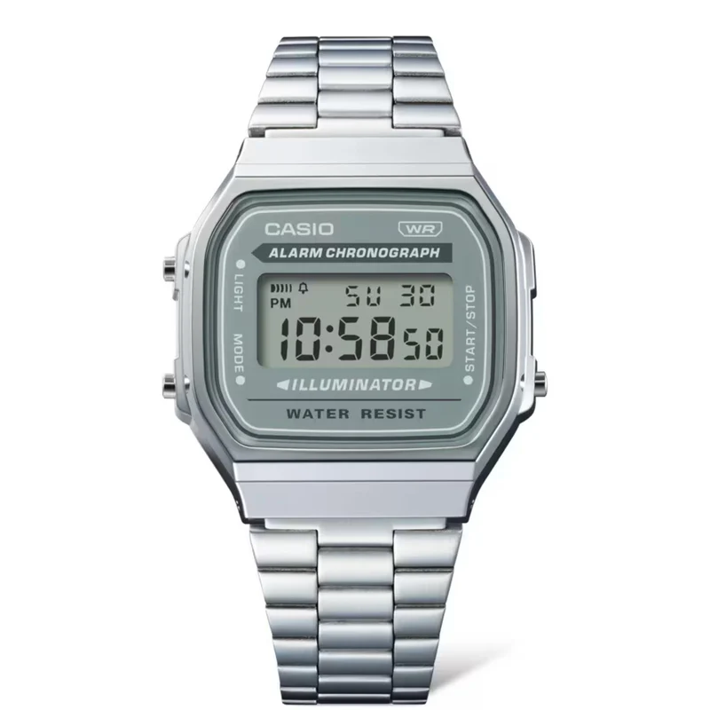 Casio Vintage Digital Illuminator Steel Strap Watch A168WA-3AYES