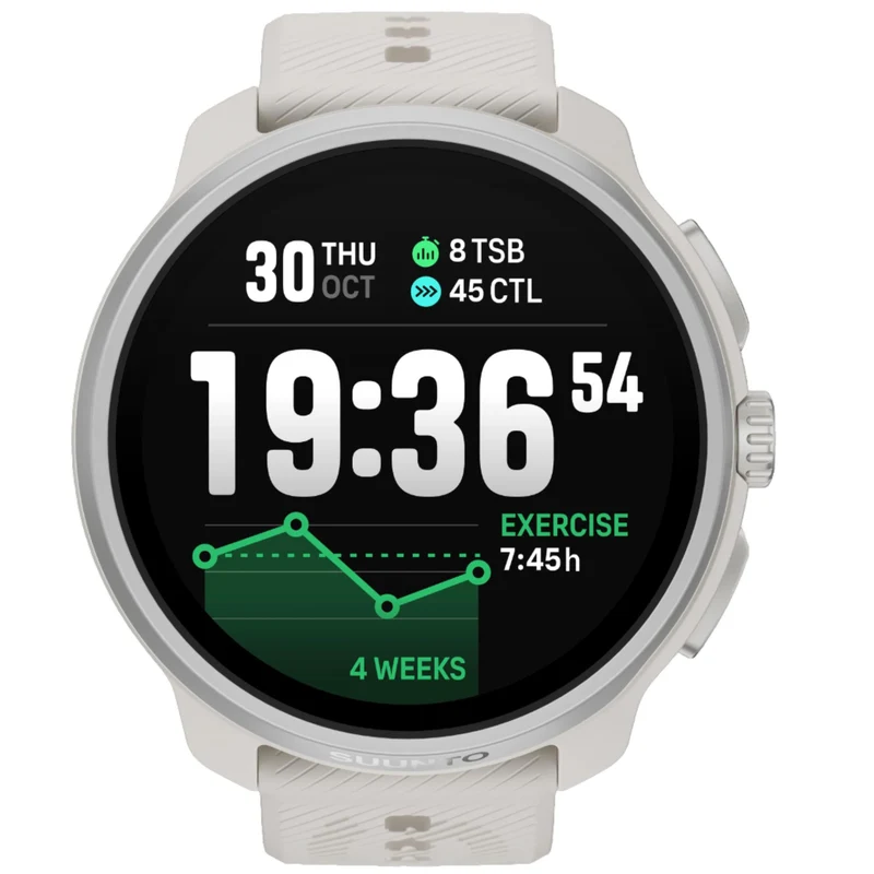 Suunto Race 2 Feather Gray AMOLED Digital Silicone Strap Smart Fitness Watch SS051201000