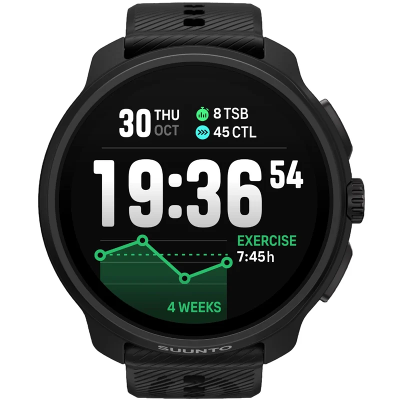 Suunto Race 2 All Black AMOLED Digital Silicone Strap Smart Fitness Watch SS051200000