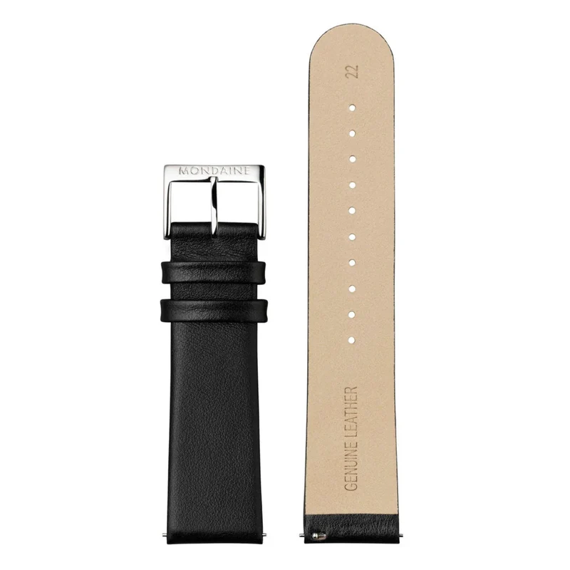 Mondaine Black Vegan Grape Leather Watch Strap FG16822.20Q