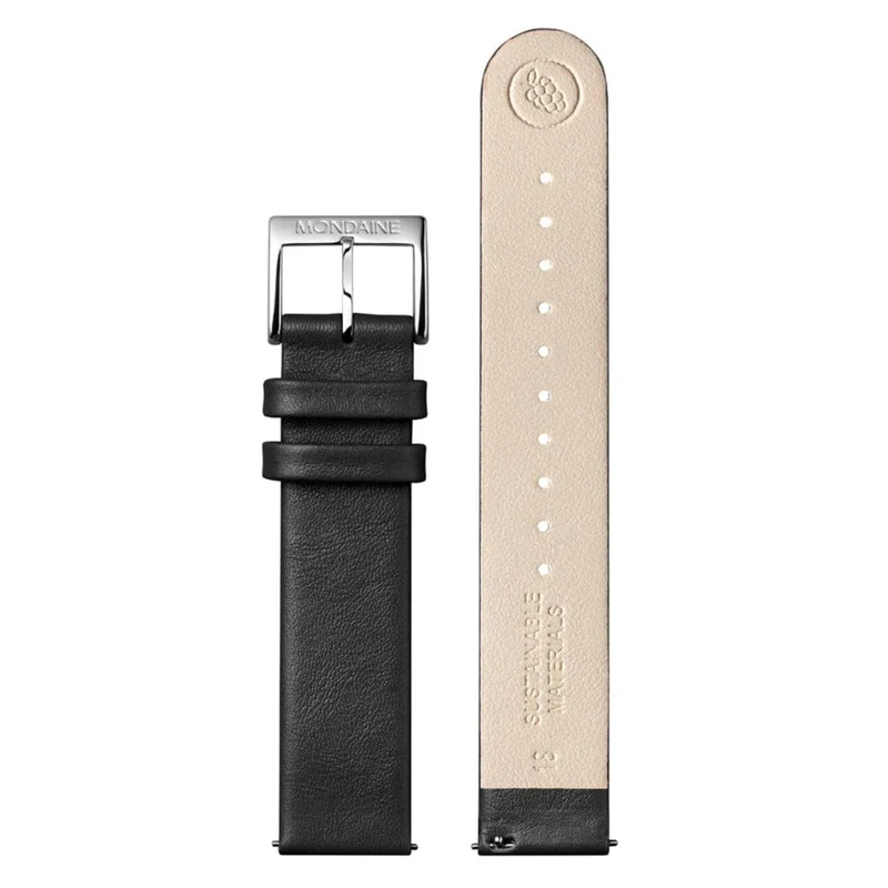 Mondaine Black Vegan Grape Leather Watch Strap FG3118.20Q.XL