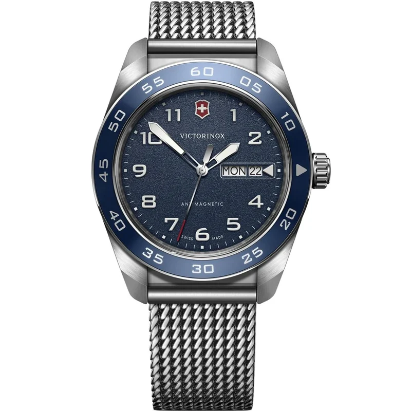 Victorinox Swiss Army 42mm Blue Dial Steel Mens Quartz Watch 242042