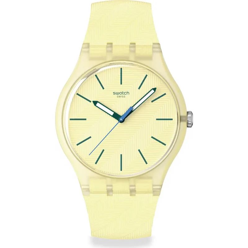 Swatch Originals Citrus Tilt Quartz Yellow Dial Silicone Strap Watch SO29J102