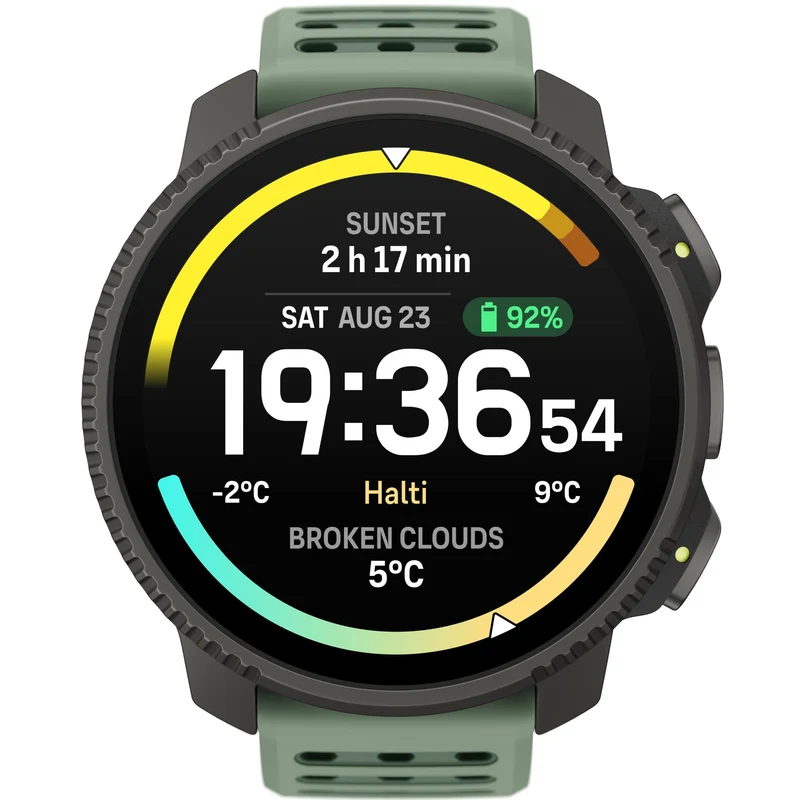 Suunto Vertical 2 Titanium Sage AMOLED Digital Silicone Smart Watch SS051209000