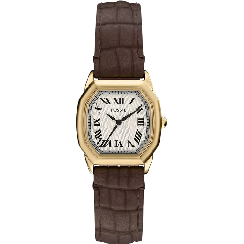 Fossil Harlow 27mm Cream Dial Leather Ladies Quartz Watch ES5426