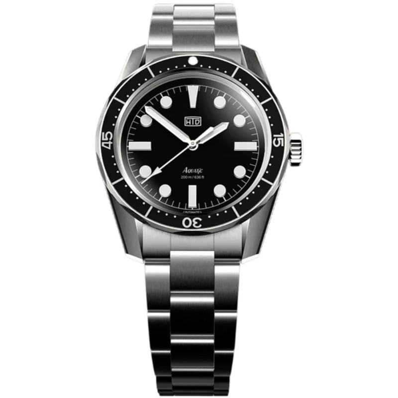 HTD Aquatic Bicchierini Automatic Black Dial Steel Watch A25F09B
