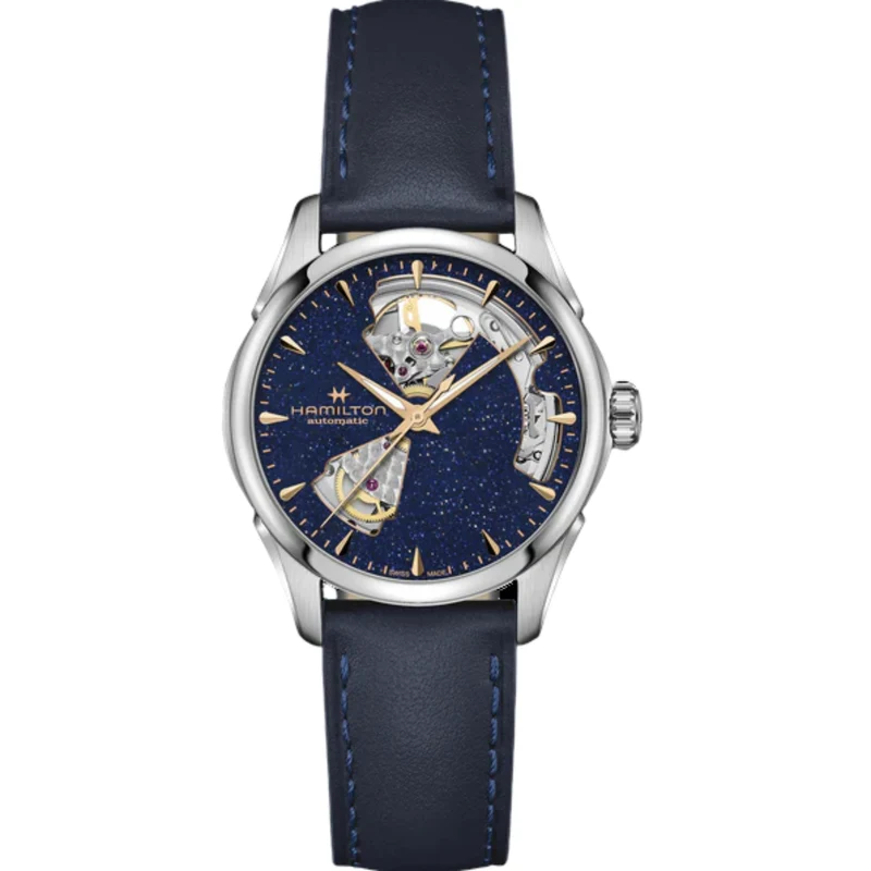 Hamilton Jazzmaster 36mm Open Heart Blue Dial Leather Automatic Watch H32215642